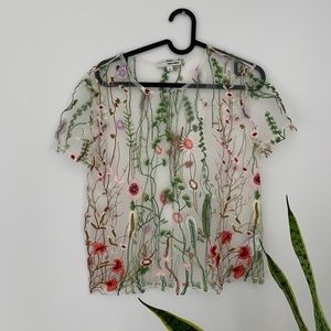 Sheer floral top